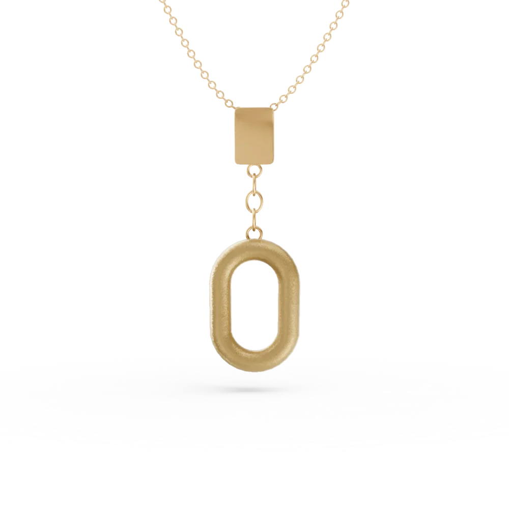 Colier cu pandantive geometrice din aur galben