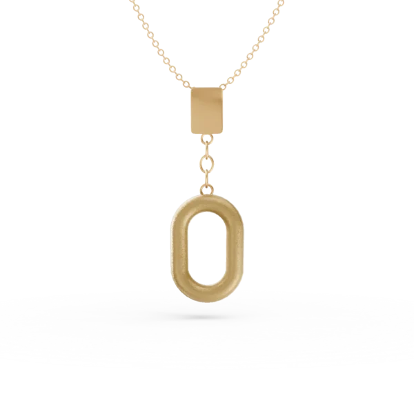 Colier cu pandantive geometrice din aur galben