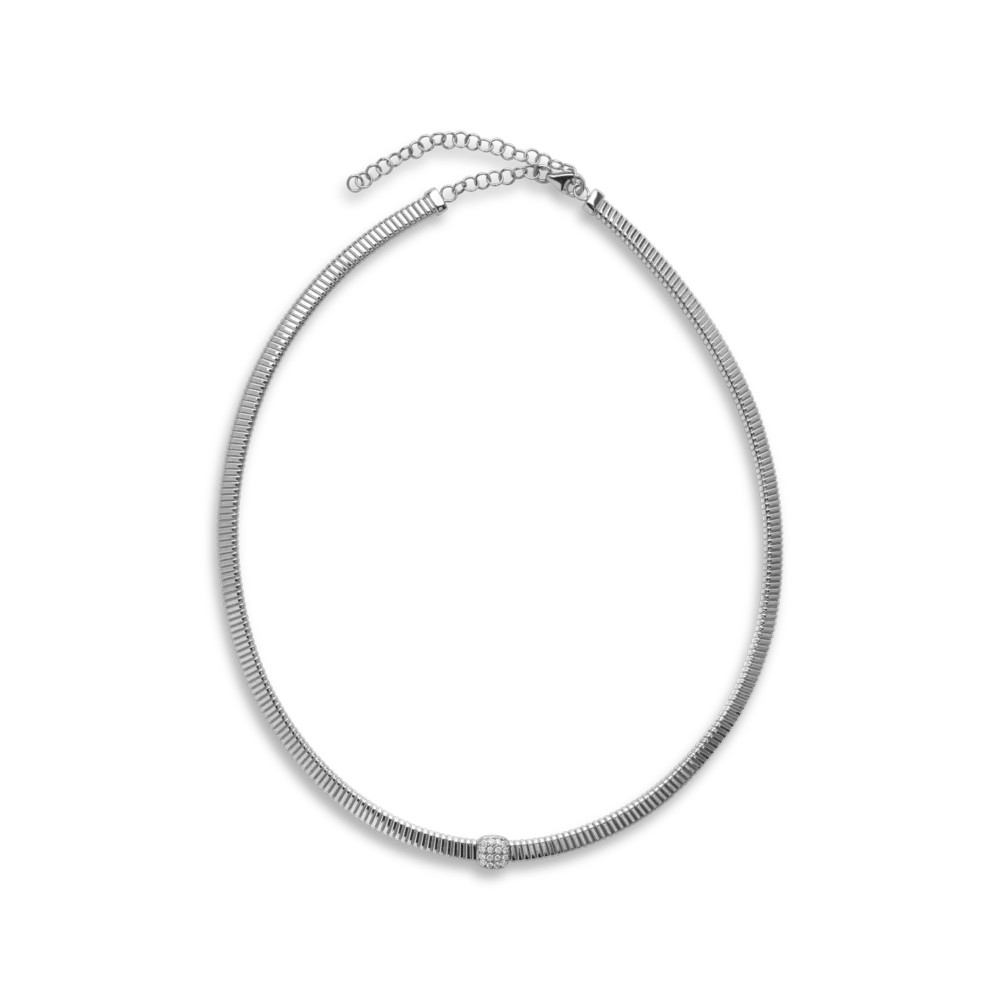 Colier din aur alb cu diamante de 0.19ct