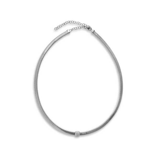 Colier din aur alb cu diamante de 0.19ct