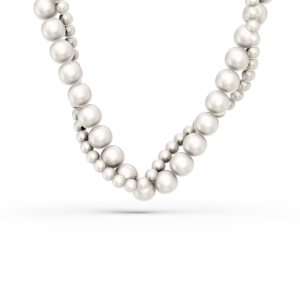 Colier din aur alb cu perle de cultura de 183.1ct