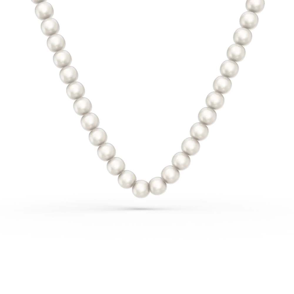 Colier din aur alb cu perle de cultura