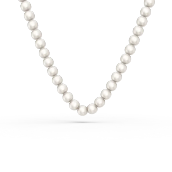 Colier din aur alb cu perle de cultura