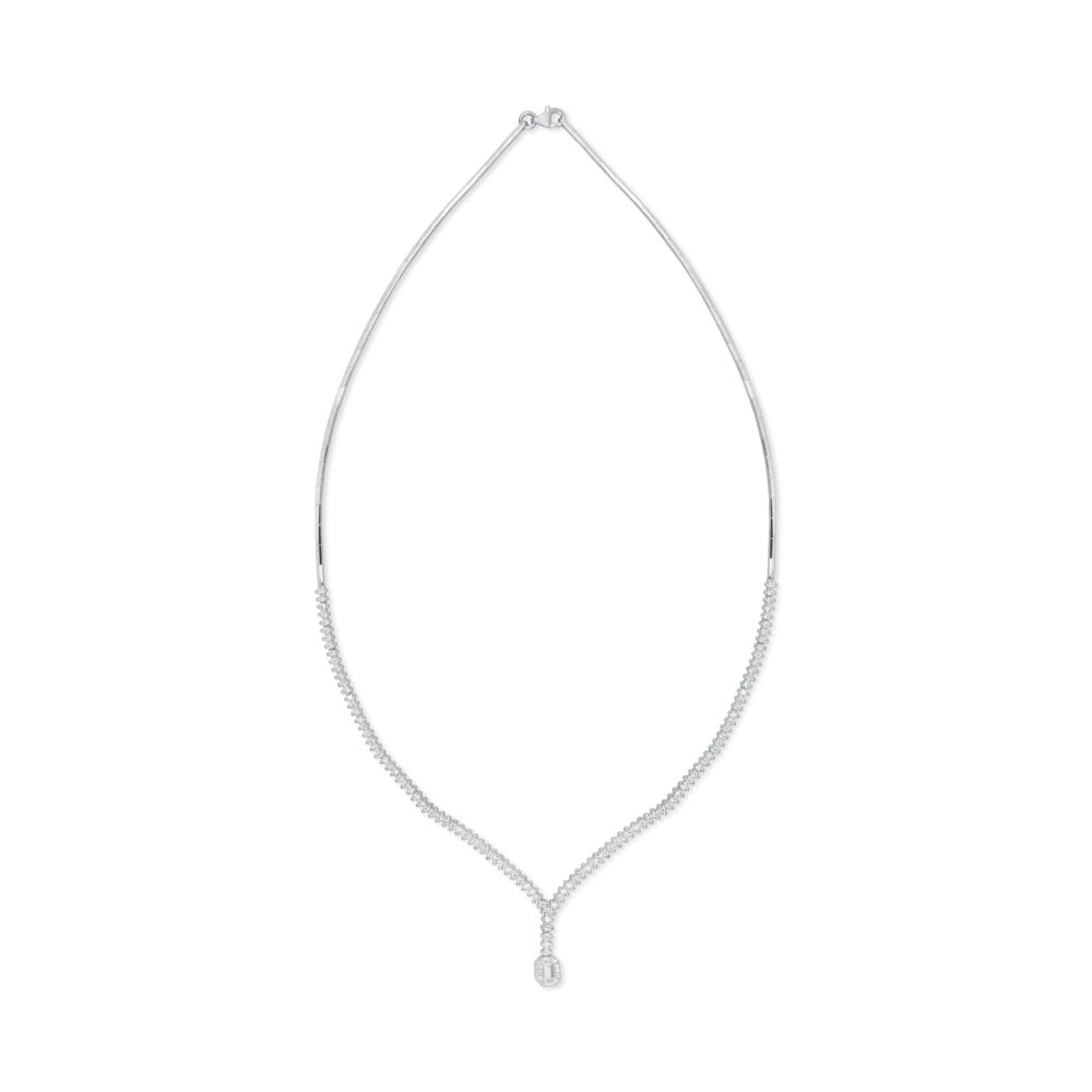 Colier din aur alb cu zirconii