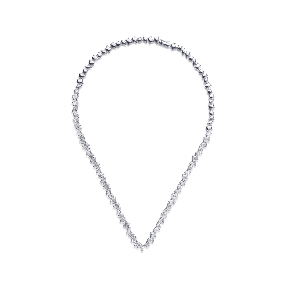 Colier din aur alb cu diamante de 11.52ct