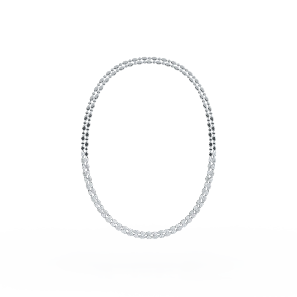 Colier din aur alb cu diamante marquise si rotunde de 11.91ct