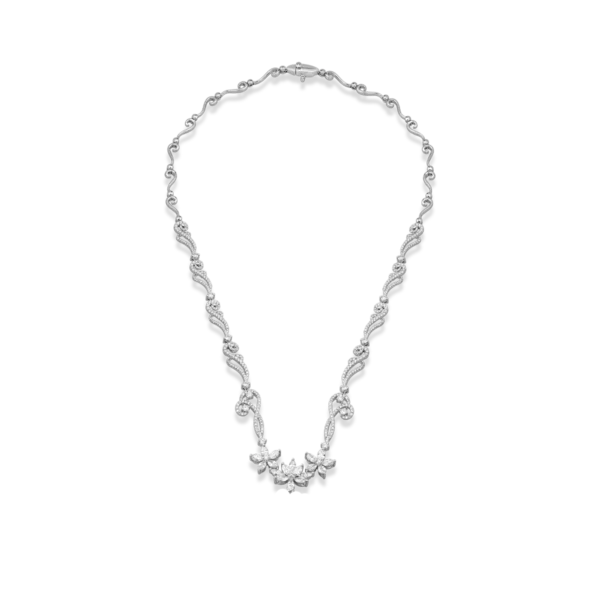 Colier din aur alb cu diamante marquise si rotunde de 4.26ct