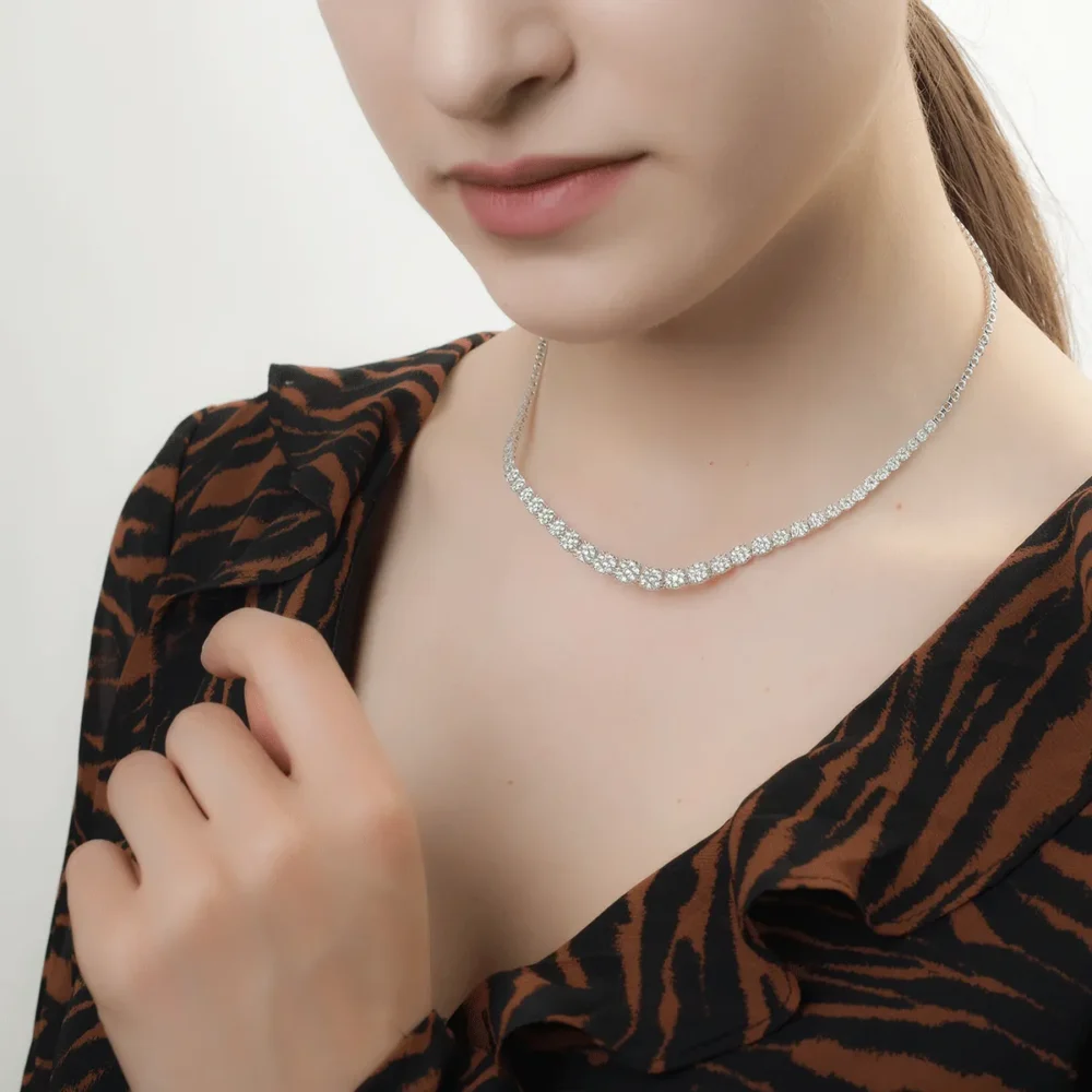 Colier din aur alb cu diamante de 4ct - imagine 2