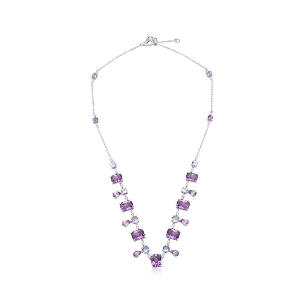 Colier din aur alb cu pietre pretioase si semipretioase de 20.71ct