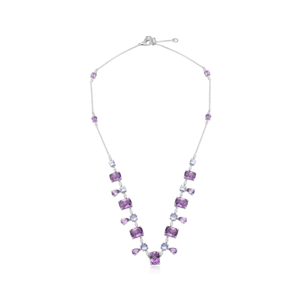 Colier din aur alb cu pietre pretioase si semipretioase de 20.71ct