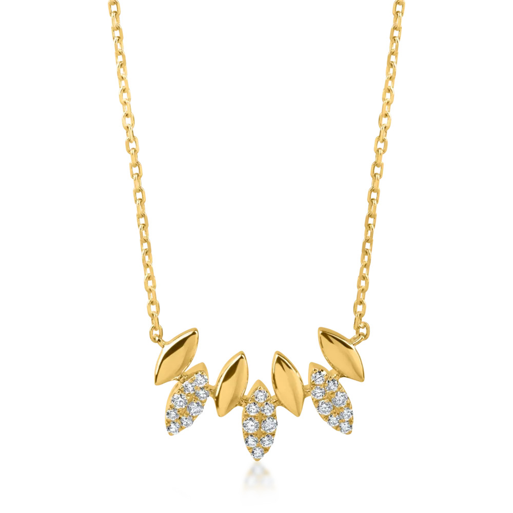 Colier din aur galben cu diamante de 0.1ct