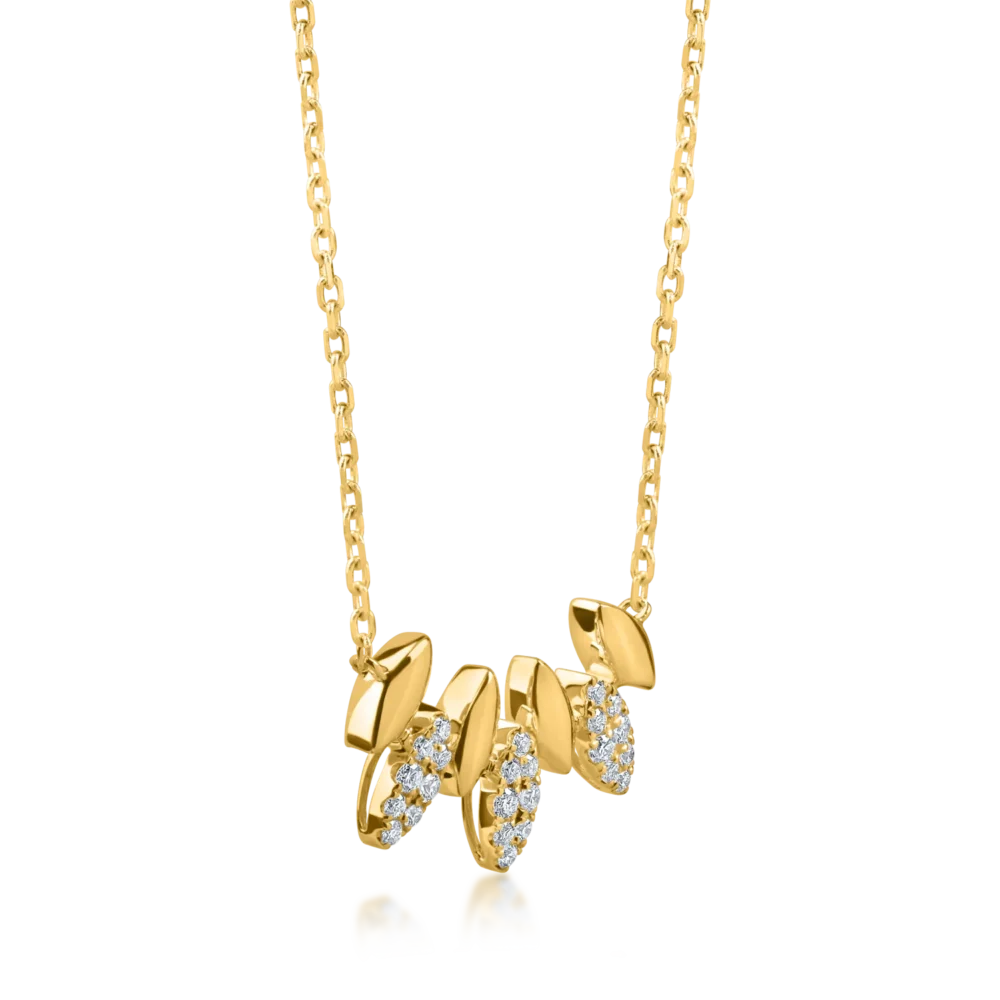 Colier din aur galben cu diamante de 0.1ct - imagine 2