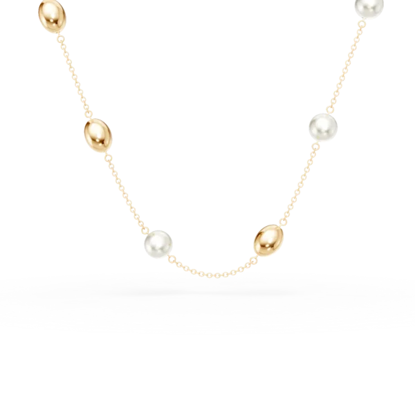Colier din aur galben cu perle de cultura de 5ct