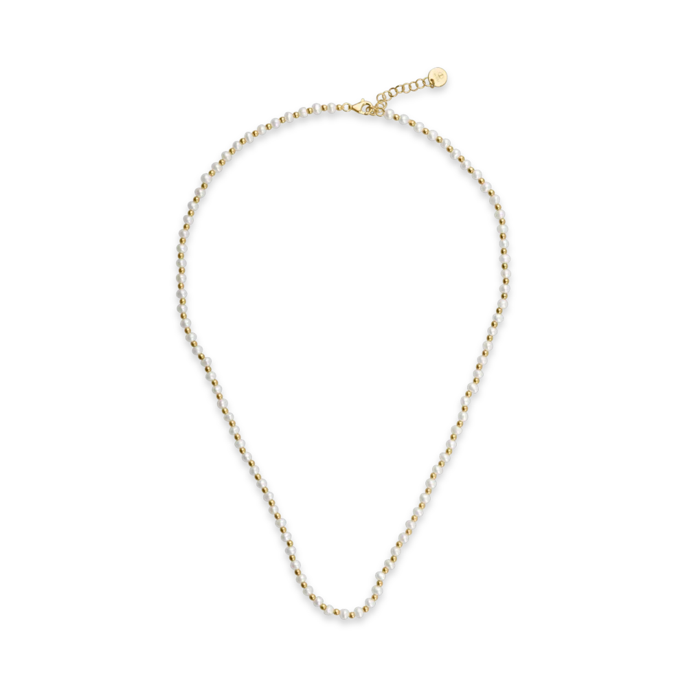 Colier din aur galben cu perle naturale de 3.6ct