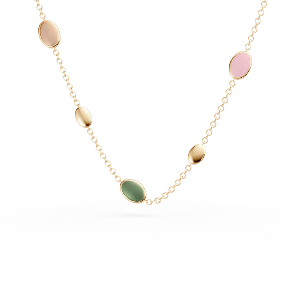 Colier din aur galben cu turmaline multicolore ovale de 1.7ct