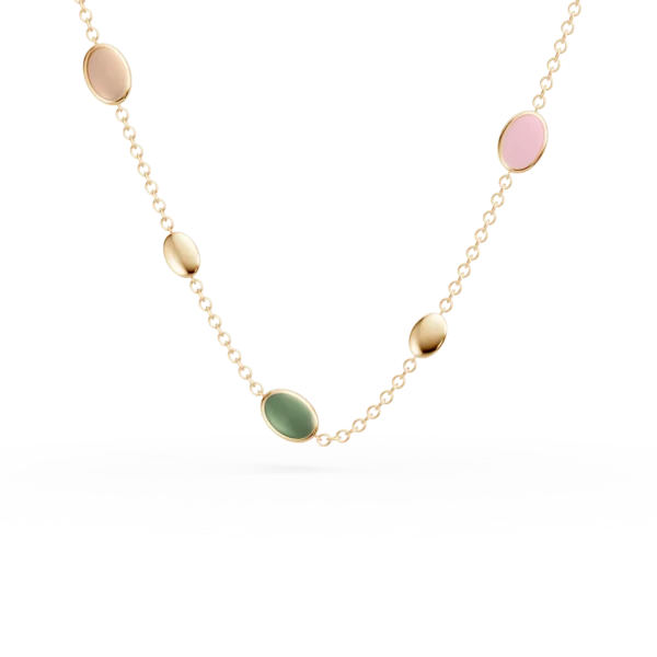 Colier din aur galben cu turmaline multicolore ovale de 1.7ct