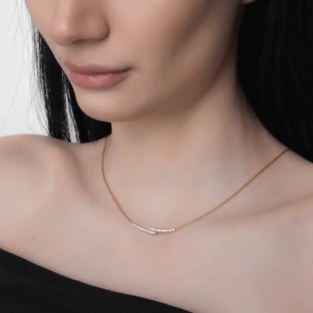 Colier din aur galben cu diamante de 0.5ct - imagine 4