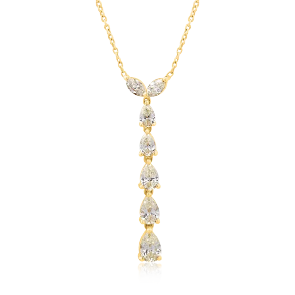 Colier din aur galben cu diamante galbene pear de 0.97ct