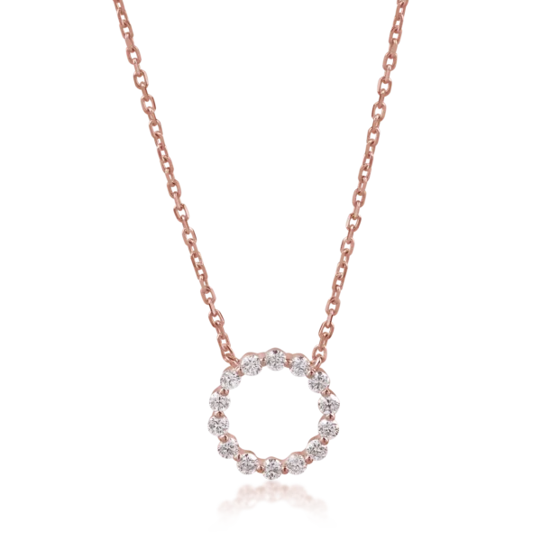 Colier din aur roz cu diamante de 0.2ct