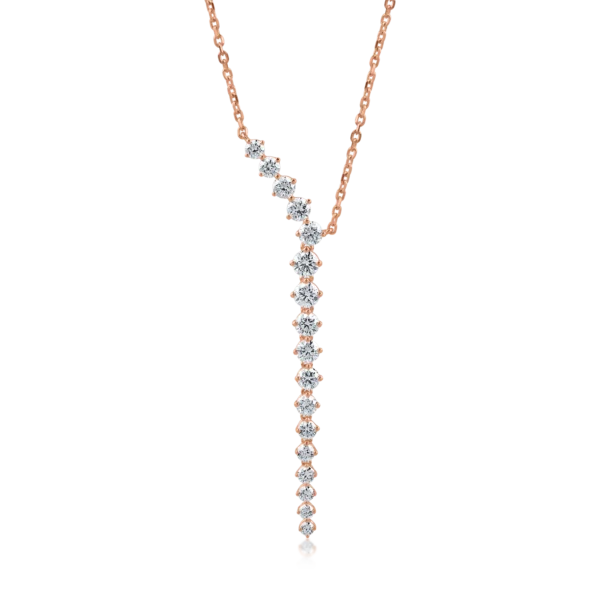 Colier din aur roz cu diamante de 1.2ct