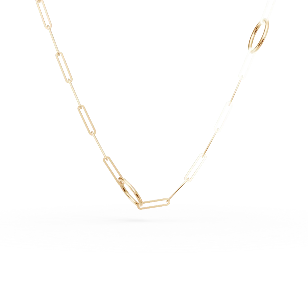 Colier geometric din aur galben