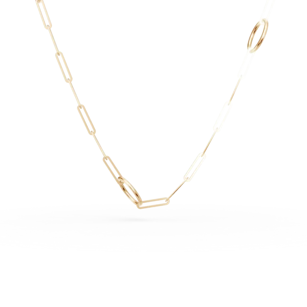 Colier geometric din aur galben