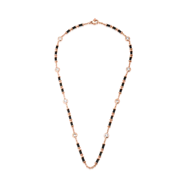 Colier pentru barbati din aur roz cu onix de 6.5ct si diamante de 1.42ct