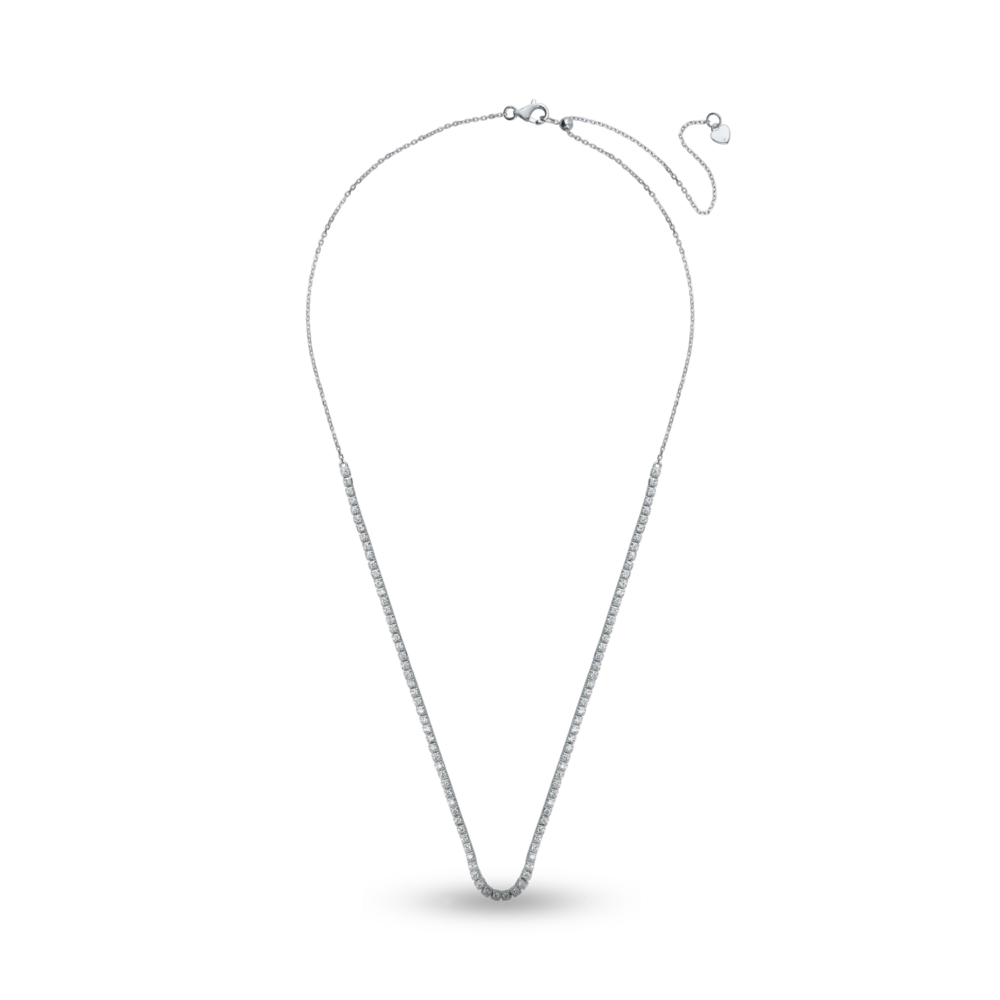 Colier tennis din aur alb cu diamante de 1.03ct