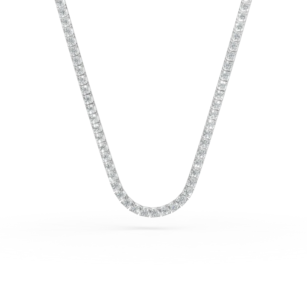 Colier tennis din aur alb cu diamante de 1.1ct