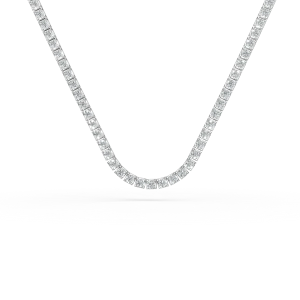 Colier tennis din aur alb cu diamante de 1.7ct