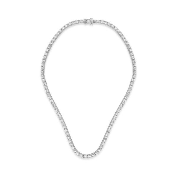 Colier tennis din aur alb cu diamante de 15.35ct