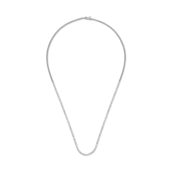 Colier tennis din aur alb cu diamante de 2ct