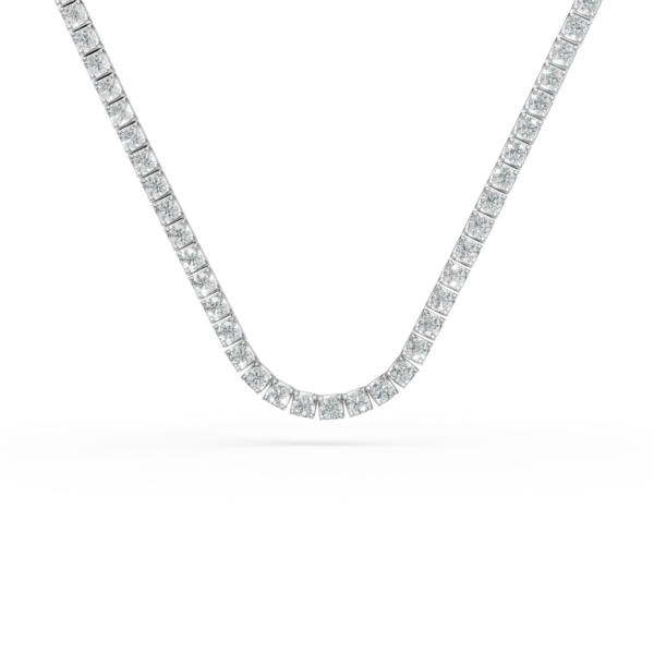 Colier tennis din aur alb cu diamante de 3.1ct