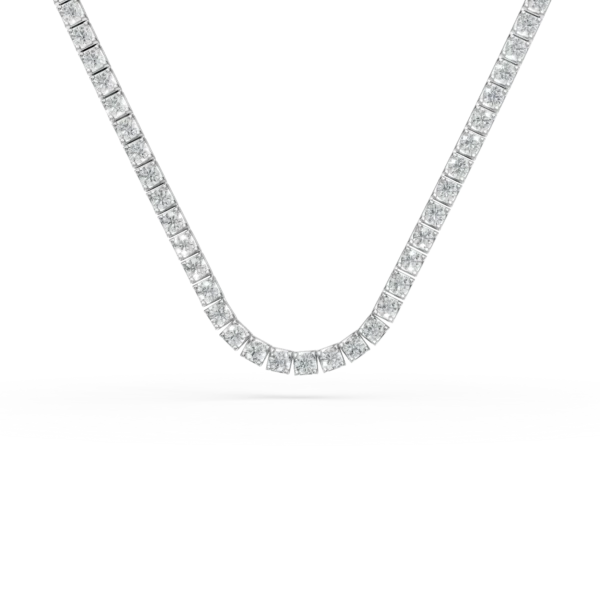 Colier tennis din aur alb cu diamante de 3.9ct