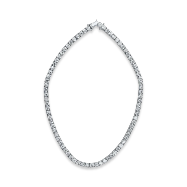 Colier tennis din aur alb cu diamante de 31.66ct