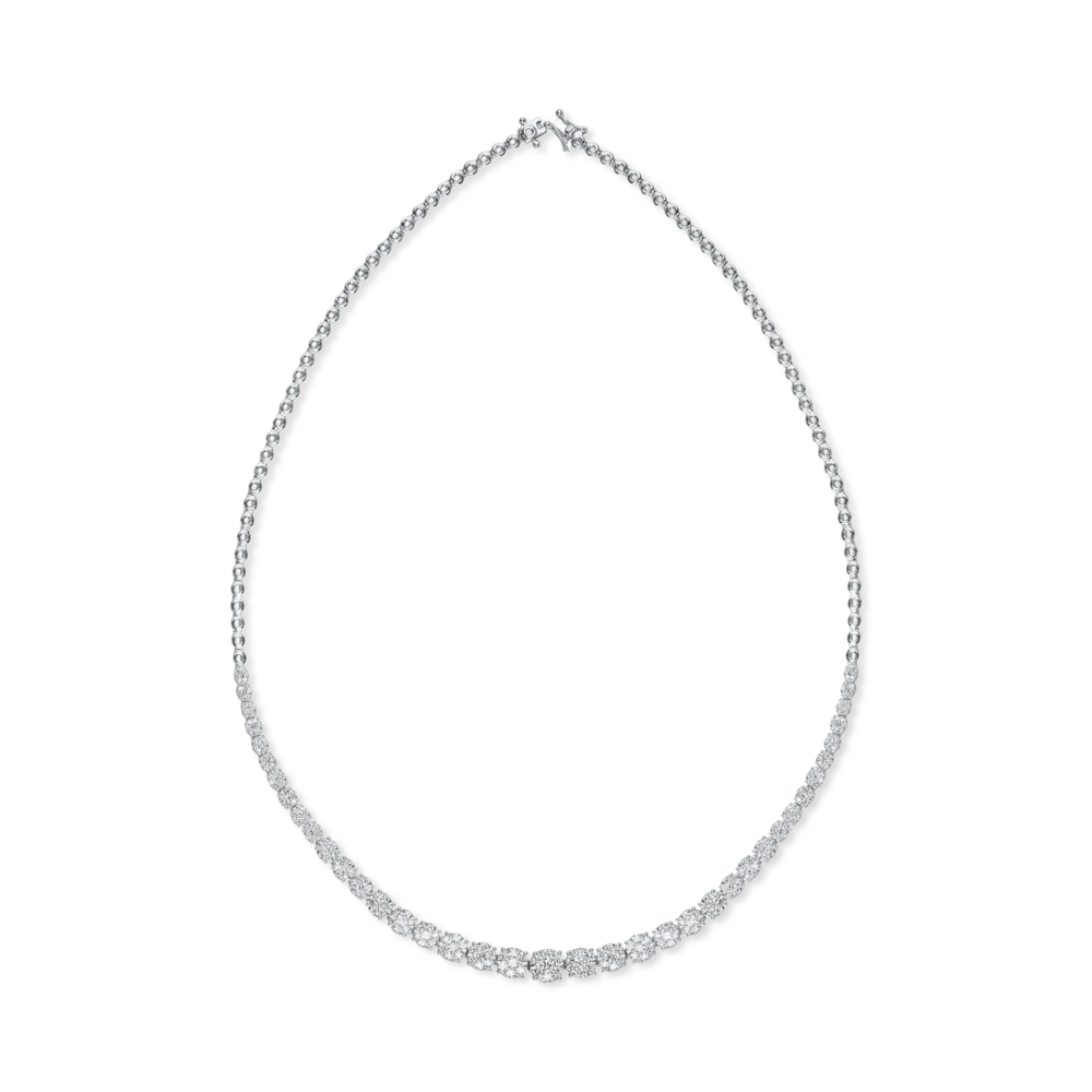 Lant din aur alb cu diamante de 3ct