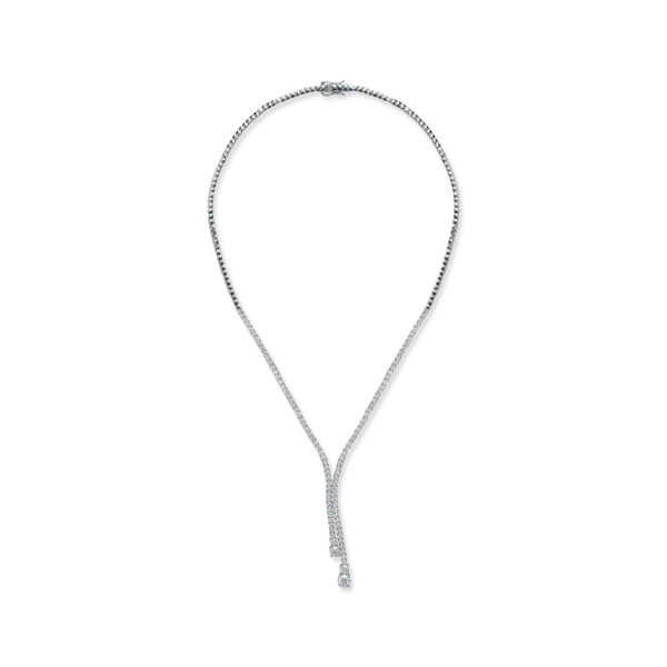 Colier tennis din aur alb cu diamante de 4.62ct