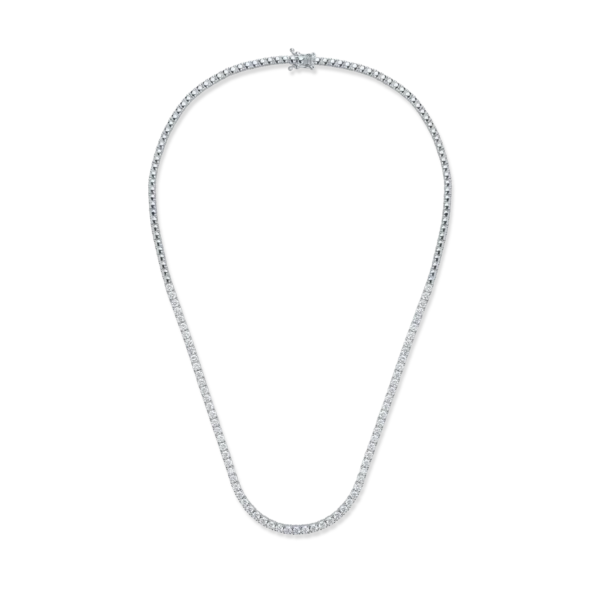 Colier tennis din aur alb cu diamante de 5.14ct