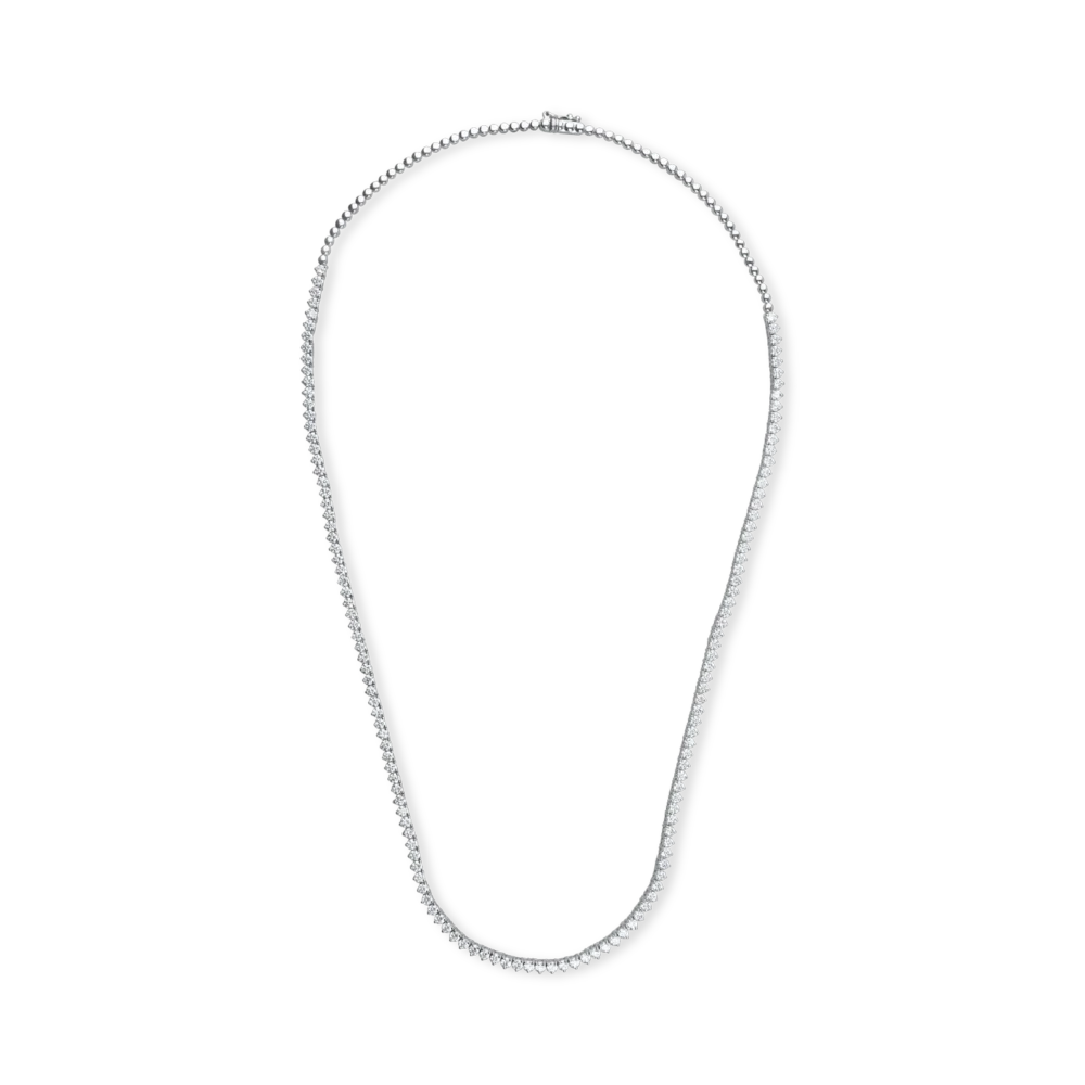 Colier tennis din aur alb cu diamante de 5.9ct