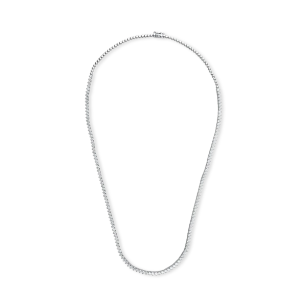 Colier tennis din aur alb cu diamante de 5.9ct