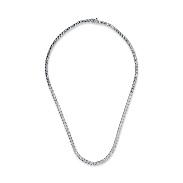 Colier tennis din aur alb cu diamante de 6.5ct