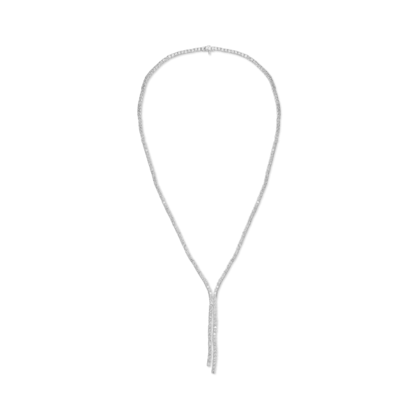 Colier tennis din aur alb cu diamante de 9.5ct