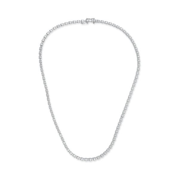 Colier tennis din aur alb cu diamante de 9.5ct