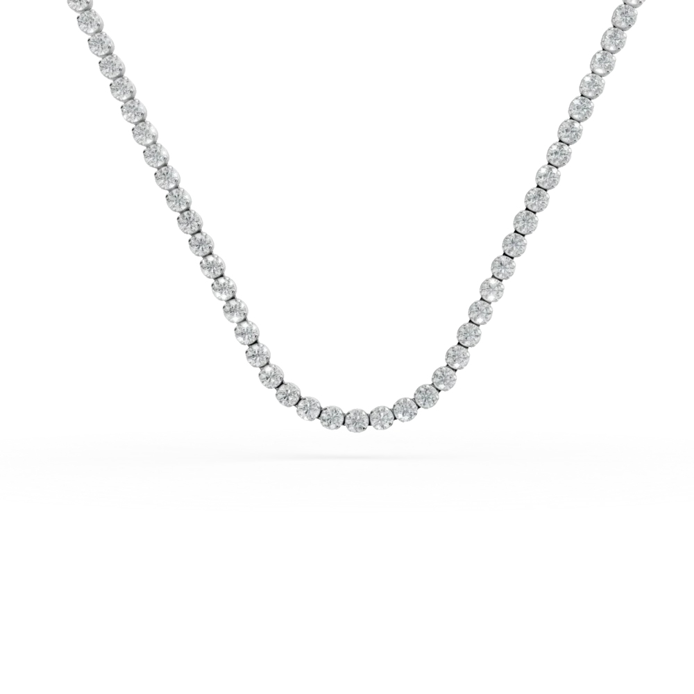 Colier tennis din aur alb cu zirconii