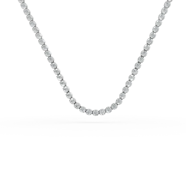 Colier tennis din aur alb cu zirconii