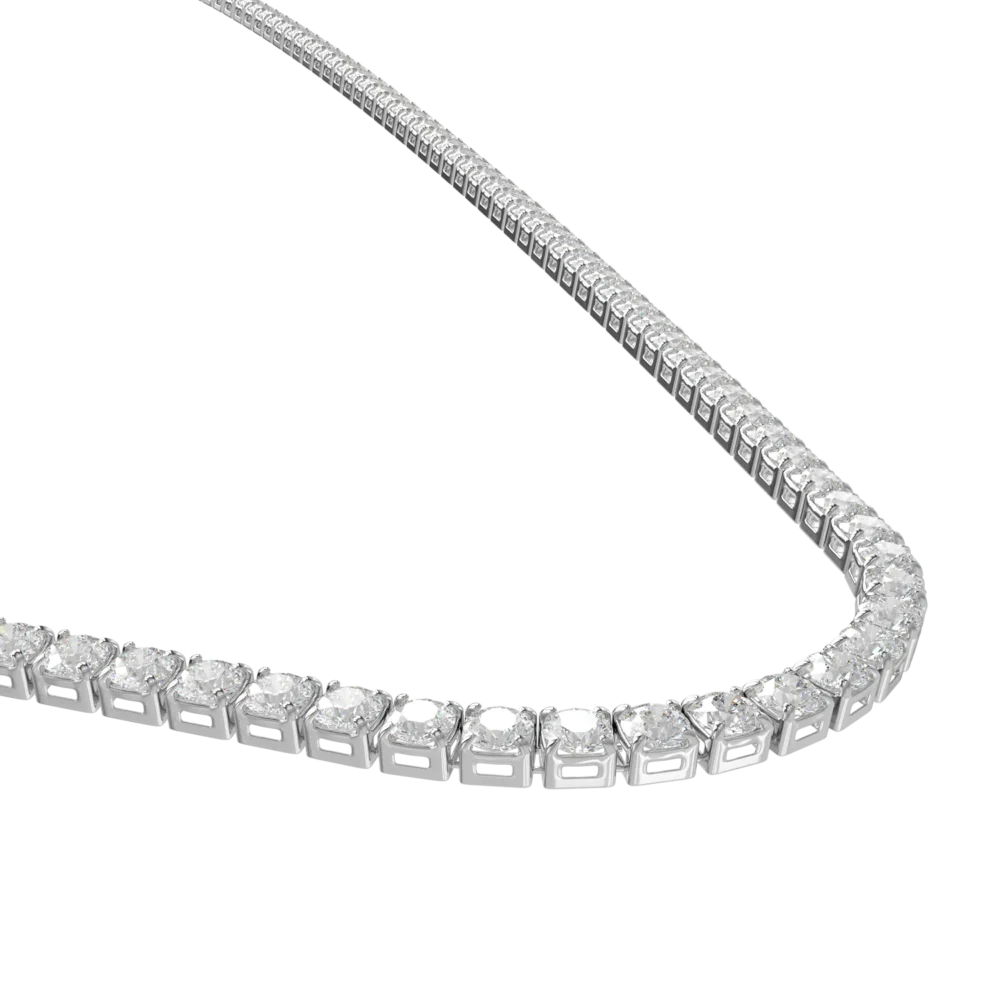 Colier tennis din aur alb - imagine 2