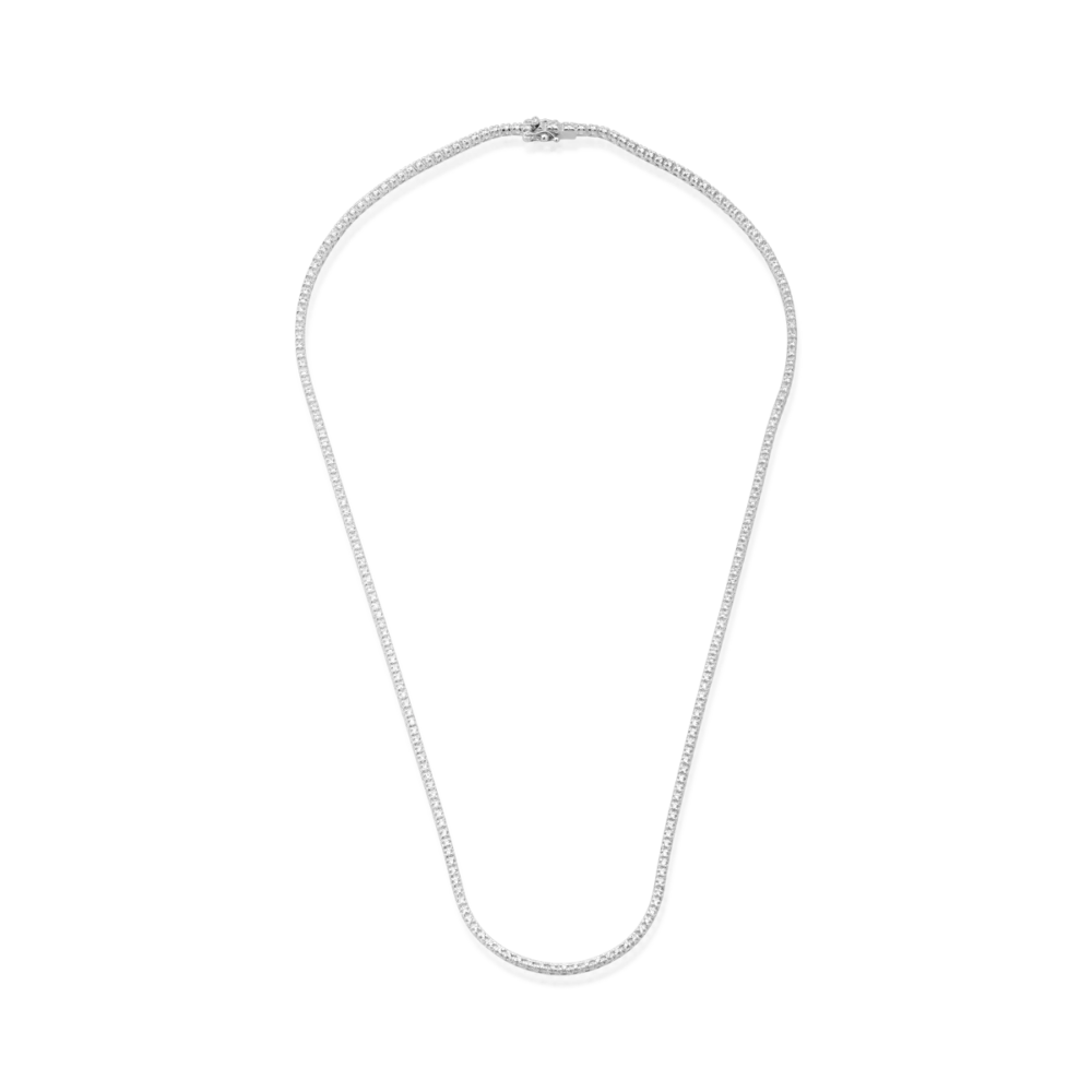 Colier tennis din aur alb cu diamante de 1.8ct