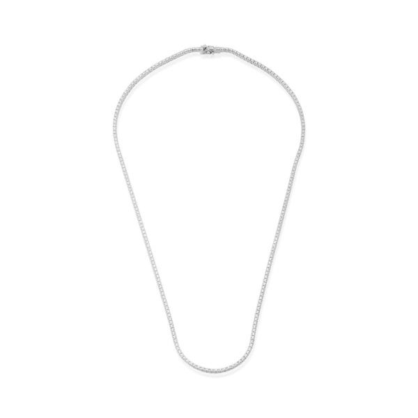 Colier tennis din aur alb cu diamante de 1.8ct