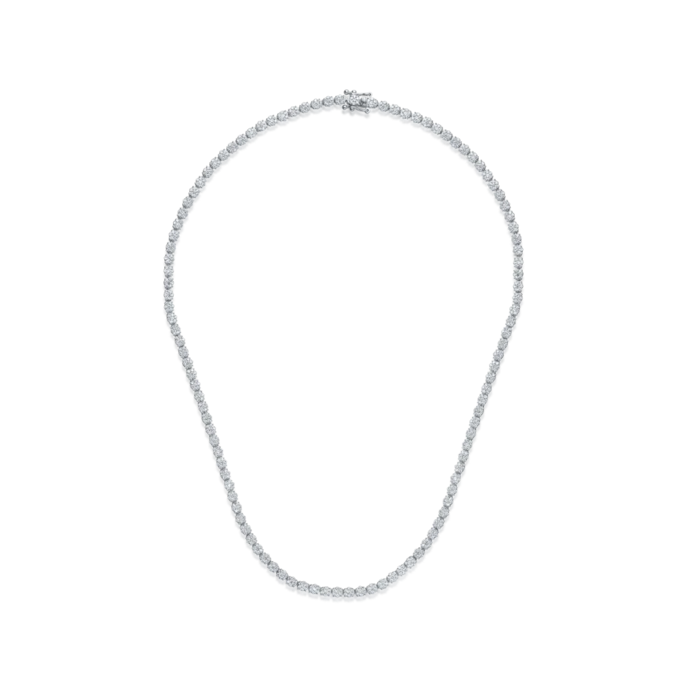 Colier tennis din aur alb cu diamante de 4ct