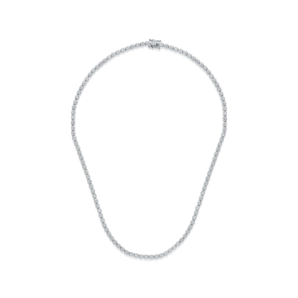 Colier tennis din aur alb cu diamante de 4ct